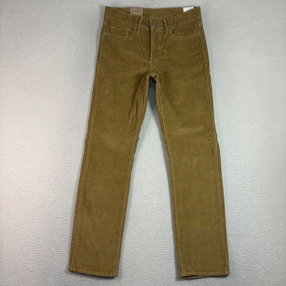 Levis 314 Shaping Straight Corduroy Pants Women 28x30 Tan Preppy Stretch NWT - Picture 5 of 10